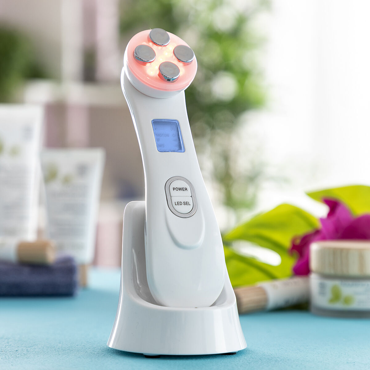 Masseur facial 3-en-1 Wace – Radiofréquence, Photothérapie & EMS