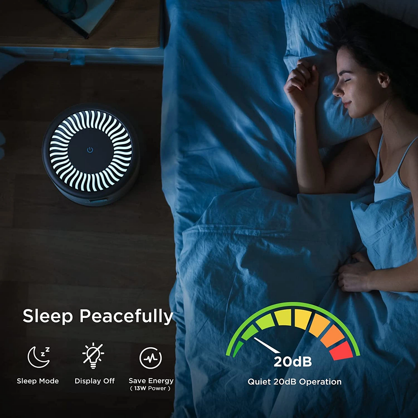Purificateur d'Air KOIOS – Filtre H13 True HEPA – Jusqu'à 40 m²