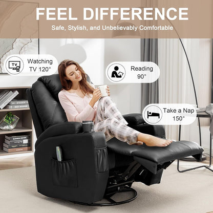 Fauteuil Relax Pivotant avec Massage et Chaleur – Pour Salon