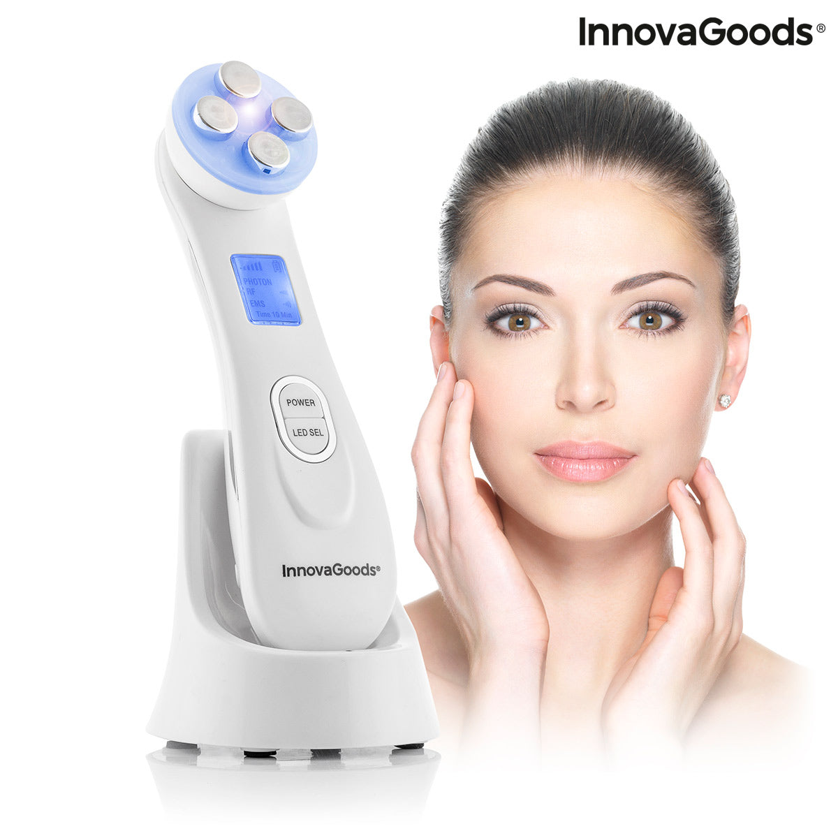 Masseur facial 3-en-1 Wace – Radiofréquence, Photothérapie & EMS