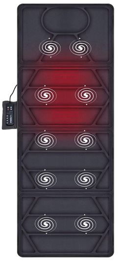 Tapis de Massage Luxe avec Chaleur Apaisante – 10 Moteurs Vibrants