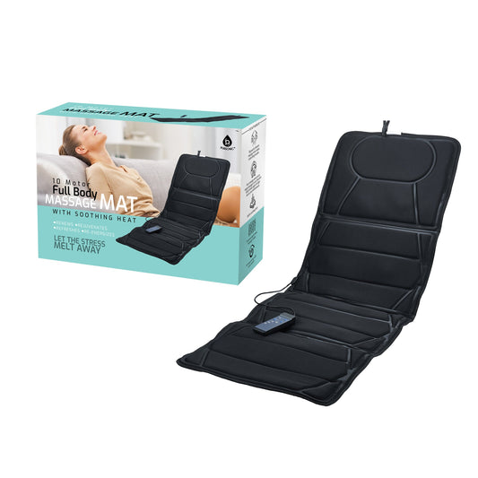Tapis de Massage Luxe avec Chaleur Apaisante – 10 Moteurs Vibrants