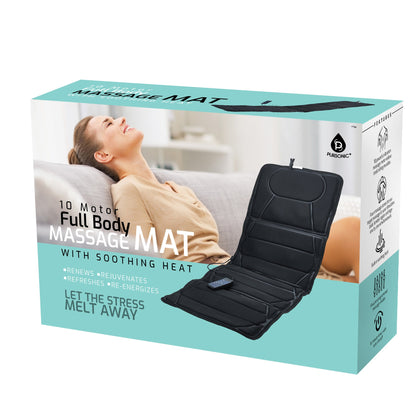 Tapis de Massage Luxe avec Chaleur Apaisante – 10 Moteurs Vibrants
