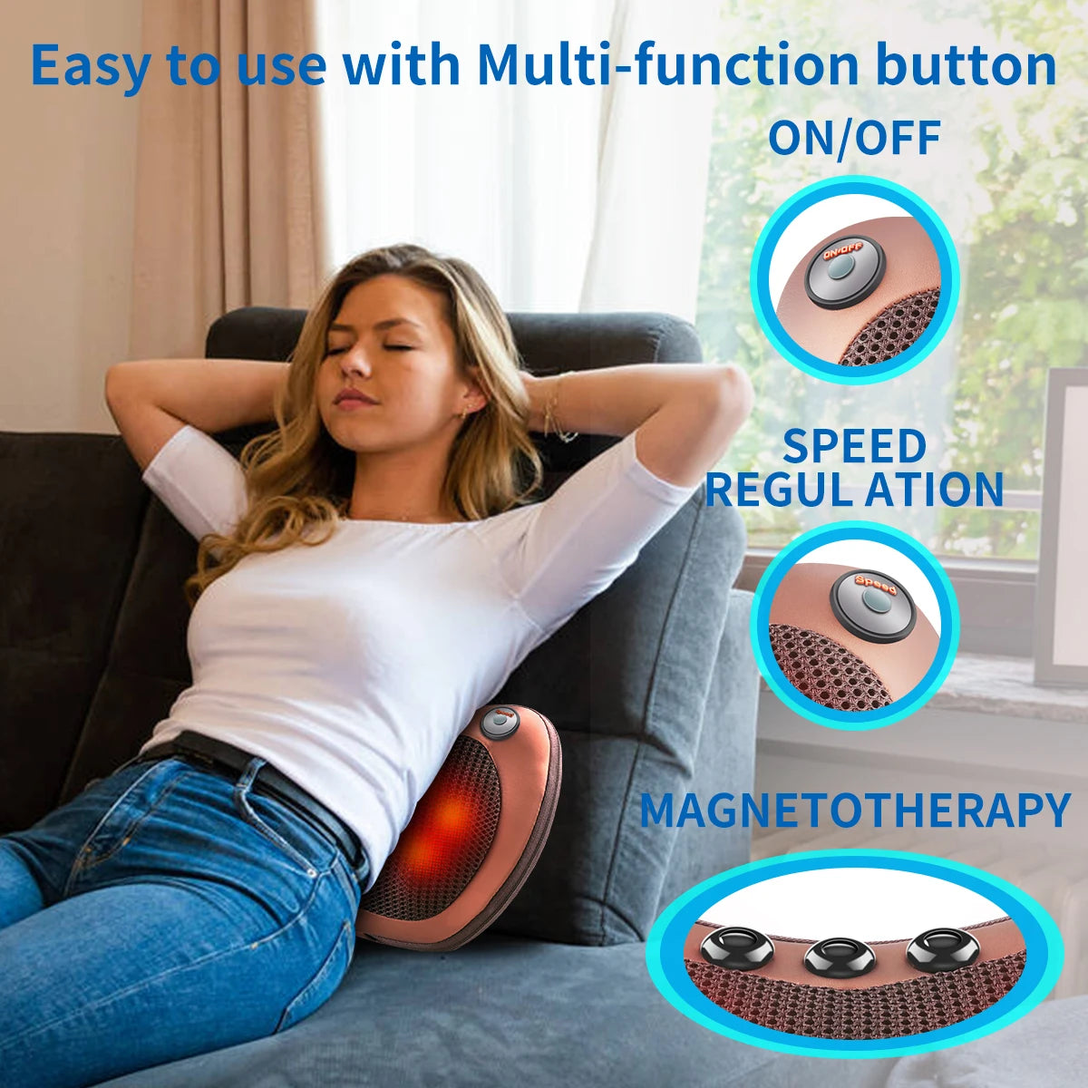 Coussin Massant Shiatsu – Nuque, Dos & Épaules