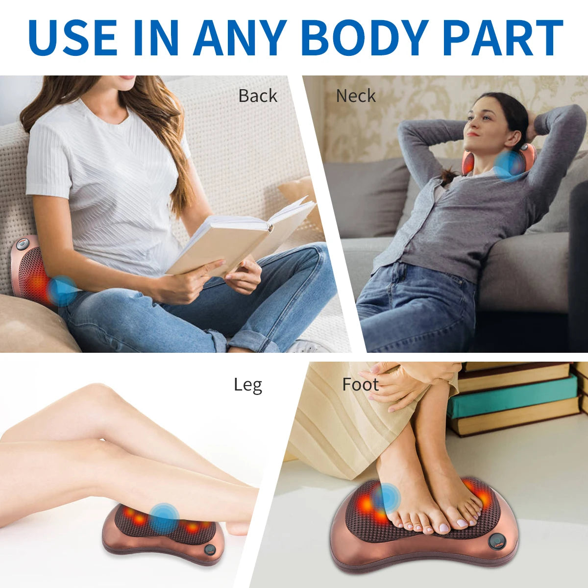 Coussin Massant Shiatsu – Nuque, Dos & Épaules