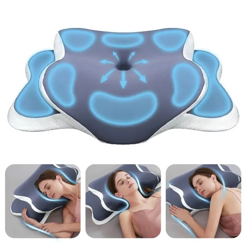 Oreiller Mémoire de Forme Cervical – Soulagement des Douleurs Cervicales