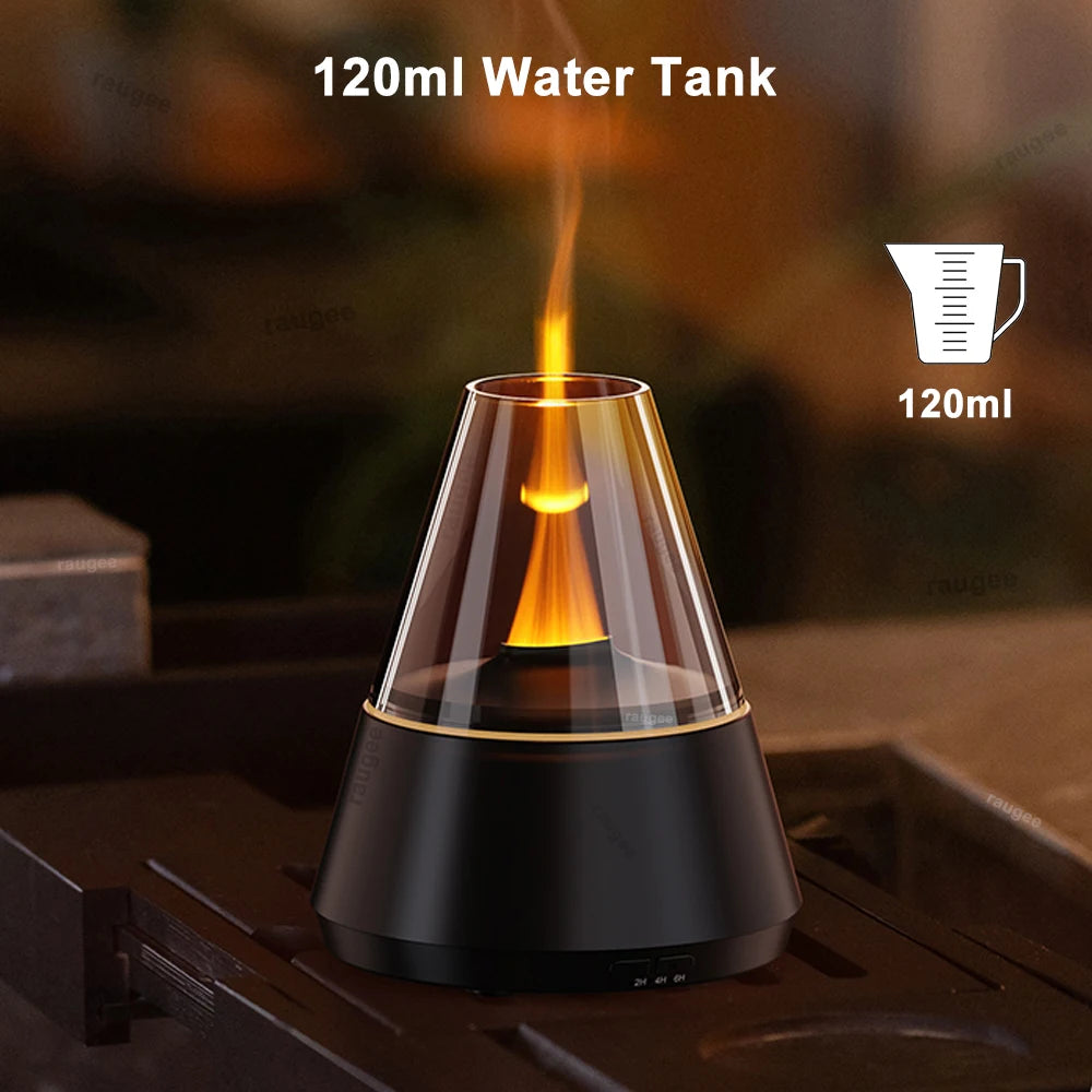 Humidificateur Flamme & Diffuseur d’Huiles Essentielles – Veilleuse LED