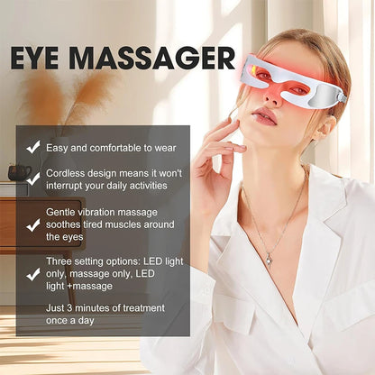 Masseur Oculaire LED – Vibrations & Luminothérapie Anti-Âge