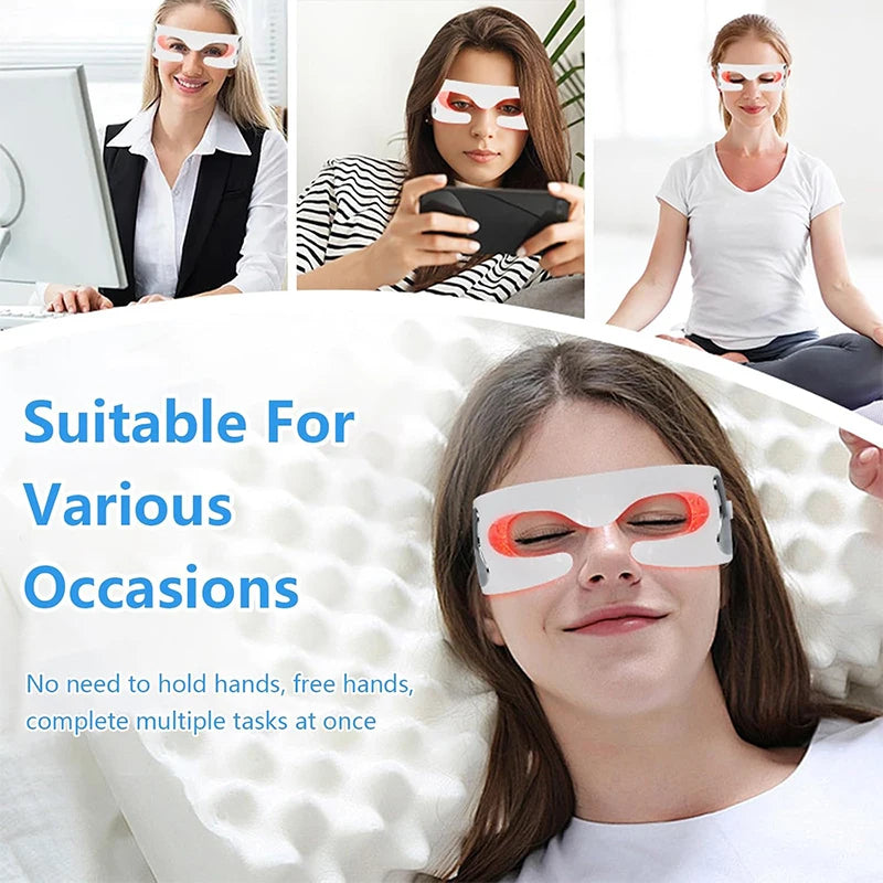 Masseur Oculaire LED – Vibrations & Luminothérapie Anti-Âge