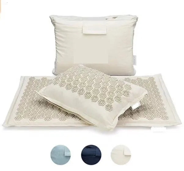 Set Tapis & Oreiller d’Acupression en Lin Naturel – Relaxation Profonde