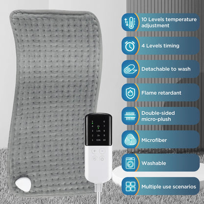 Coussin Chauffant Électrique – 10 Niveaux de Température