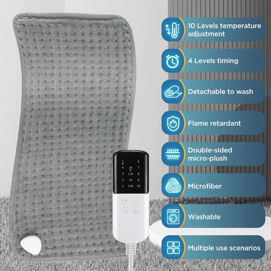 Coussin Chauffant Électrique – 10 Niveaux de Température