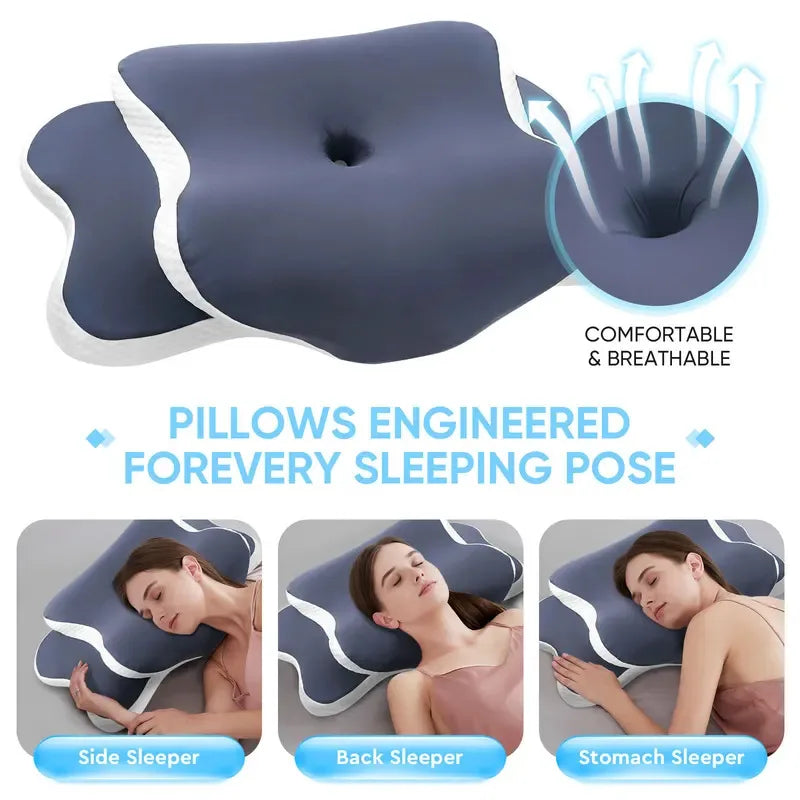 Oreiller Mémoire de Forme Cervical – Soulagement des Douleurs Cervicales