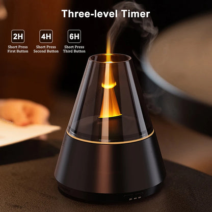 Humidificateur Flamme & Diffuseur d’Huiles Essentielles – Veilleuse LED