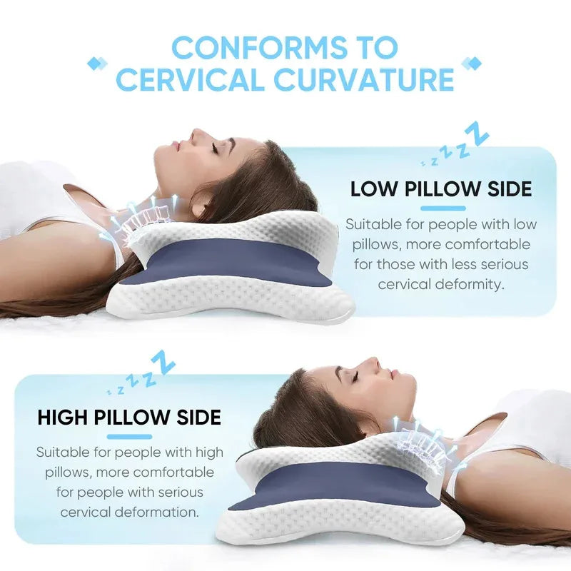 Oreiller Mémoire de Forme Cervical – Soulagement des Douleurs Cervicales