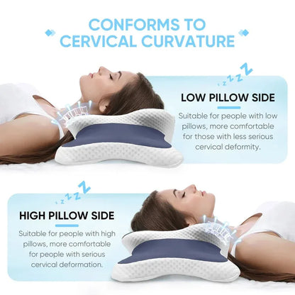 Oreiller Mémoire de Forme Cervical – Soulagement des Douleurs Cervicales