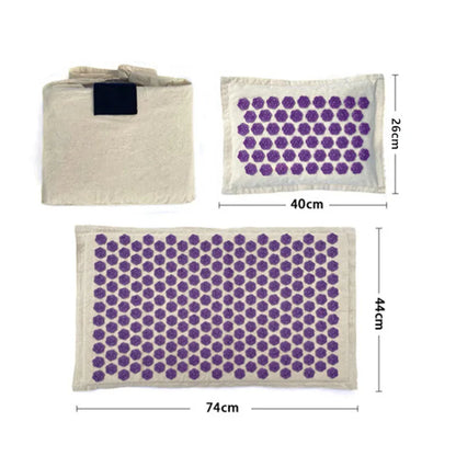 Set Tapis & Oreiller d’Acupression en Lin Naturel – Relaxation Profonde
