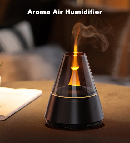 Humidificateur Flamme & Diffuseur d’Huiles Essentielles – Veilleuse LED