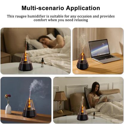 Humidificateur Flamme & Diffuseur d’Huiles Essentielles – Veilleuse LED