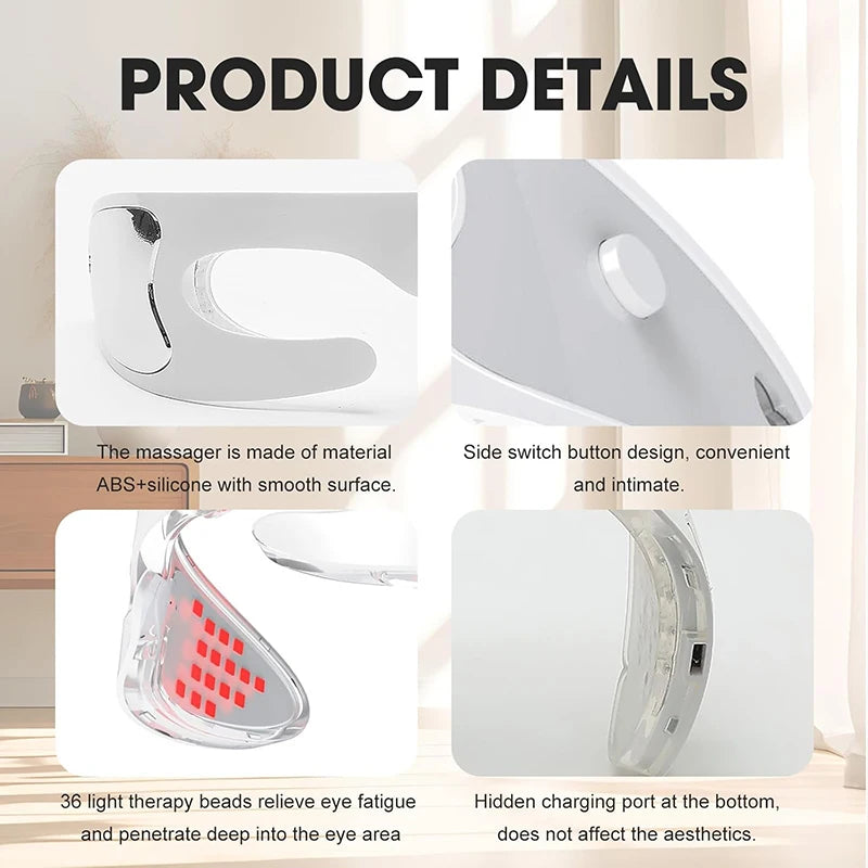 Masseur Oculaire LED – Vibrations & Luminothérapie Anti-Âge