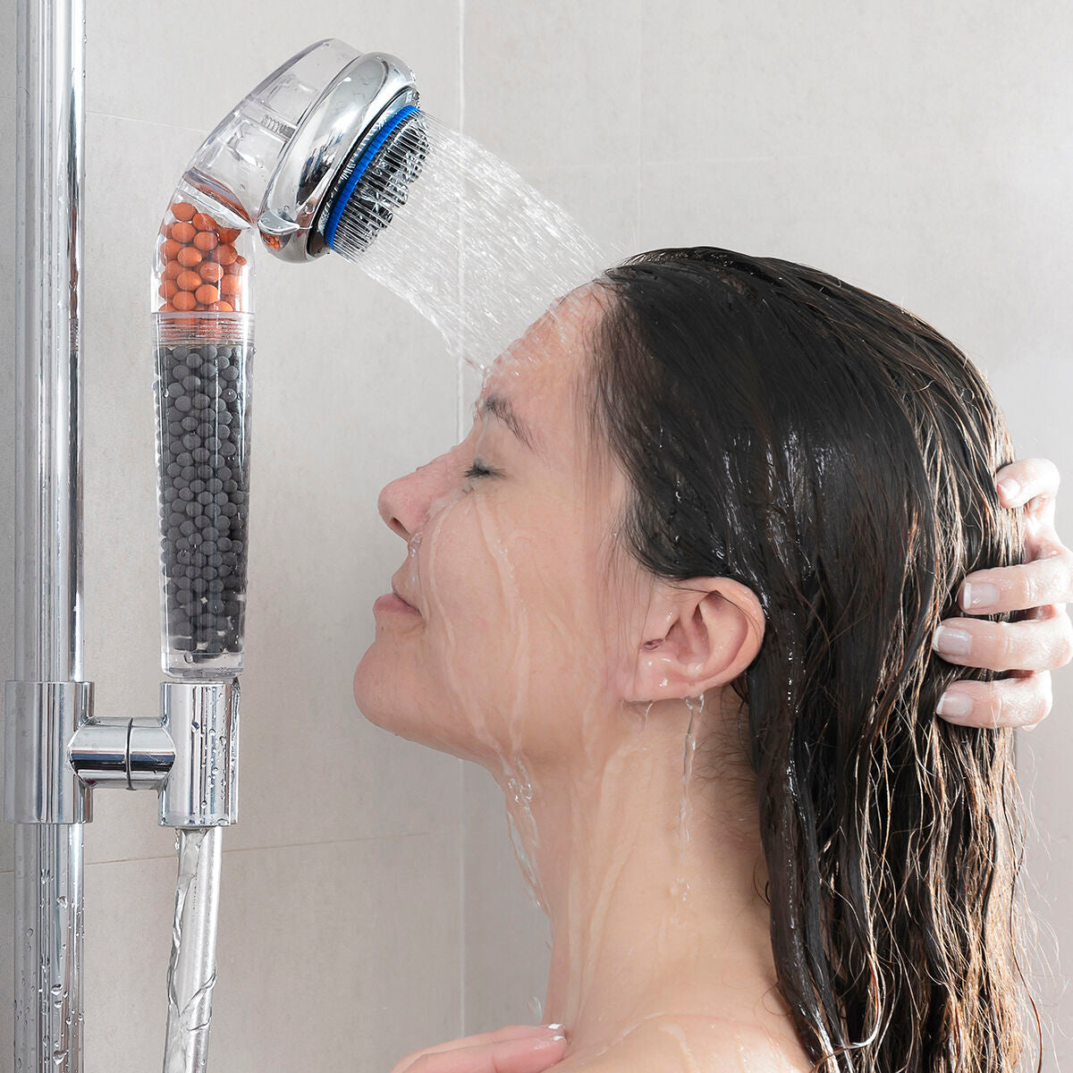 Pommeau de Douche Éco-Minéral Multifonction – Germanium & Tourmaline