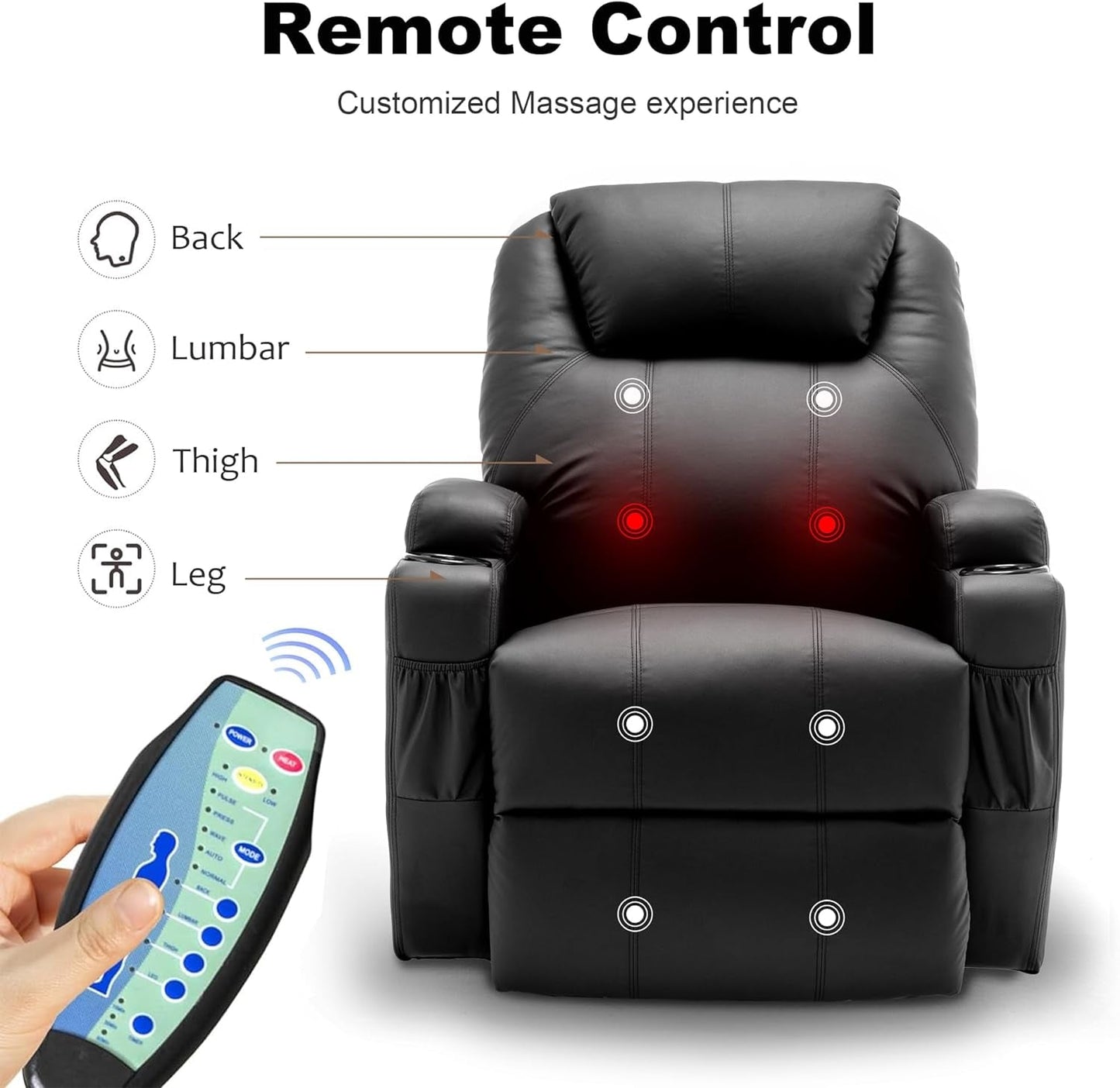 Fauteuil Relax Pivotant avec Massage et Chaleur – Pour Salon