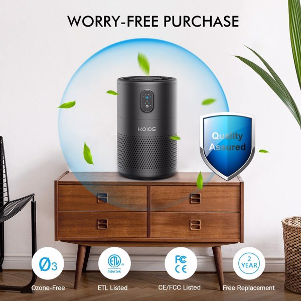 Purificateur d'Air KOIOS – Filtre H13 True HEPA – Jusqu'à 40 m²